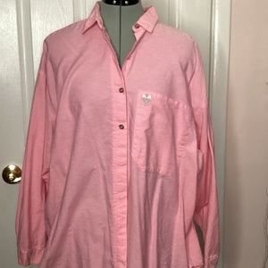 Lillie Langtry pink cotton button down Womens large